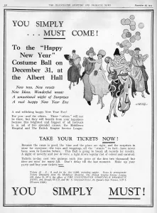 Costumes Prints: Advert for Happy New Year Costume Ball 31st December 1925