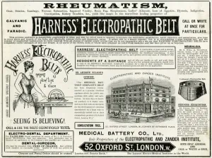 Shop Prints: Advert for Harness Electropathic Belt 1892