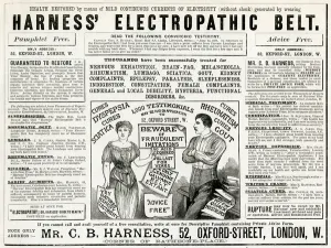 Cure Prints: Advert for Harness Electropathic Corset Belts 1886