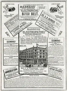 Cure Prints: Advert for Harness Electropathic corset belts 1888