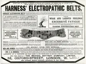 Cure Prints: Advert for Harness Electropathic Corset Belts 1889