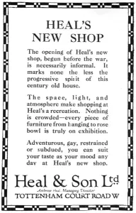 Limited Prints: Advertisement for Heals - new store opening Tottenham Ct Rd