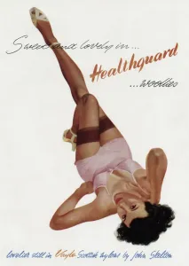 1950 Prints: Advert for Healthguard woollies nylon stockings 1950