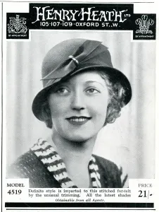 Felt Prints: Advert for Henry Heath womens hats 1933