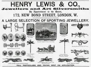 Links Prints: Advert for Henry Lewis & Co novelty sporting jewellery 1893