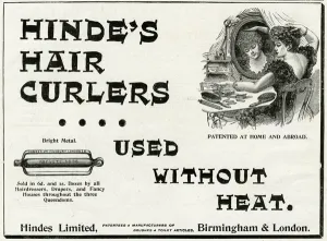 Limited Prints: Advert for Hindes Limited hair curler 1893