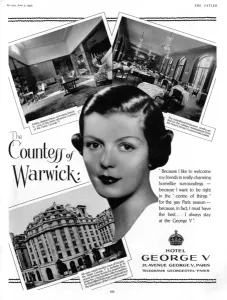 Beautiful Prints: Advert for Hotel George V featuring Countess of Warwick