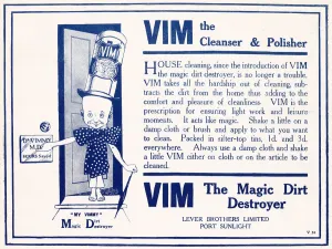 Destroyer Prints: Advert for household cleaner an polisher. Date: 1910