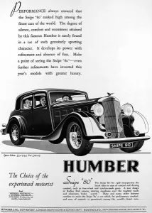 13th Prints: Advertisement for Humber cars