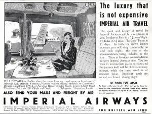 Sits Prints: Advert for Imperial Airways to Paris 1932