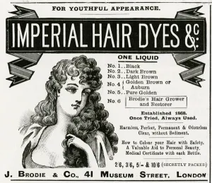 Vanity Prints: Advert for Imperial hair dyes 1896