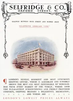 Street Prints: Advertising insert for the newly opened Selfridges department store on Oxford Street