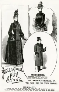 Gentlemen Prints: Advert for International Fur Store 1888