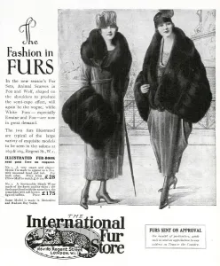 Store Prints: Advert for International Fur Store 1919