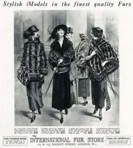 Wrap Prints: Advert for International Fur Store 1922