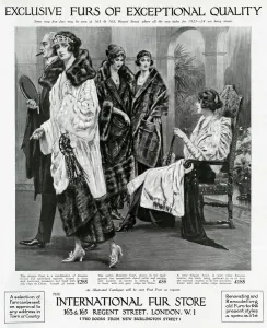 Store Prints: Advert for International Fur Store 1923