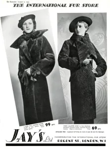 Store Prints: Advert for International Fur Store 1935