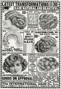 Hairstyle Prints: Advert for International Hair Co. 1912
