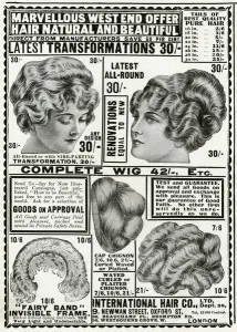Hairstyle Prints: Advert for International Hair Co. 1913