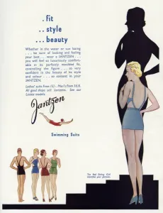 Suits Prints: Advert for Jantzen swimming suits 1934
