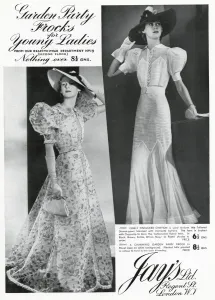 Frocks Prints: Advert for Jays frocks 1937