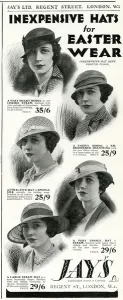 Straw Prints: Advert for Jays hats for Easter 1933