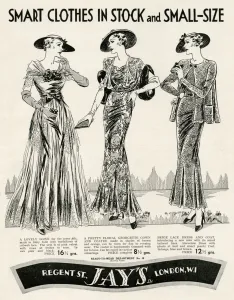 Regent Prints: Advert for Jays smart clothes 1935