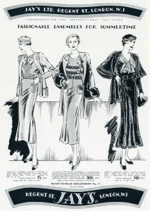 Piece Prints: Advert for Jays summer clothing 1935