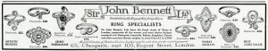 Jewellery Prints: Advert for John Bennett ring specialists 1913