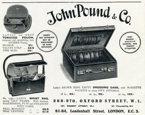 Clutch Prints: Advert for John Pound & Co dressing case 1920