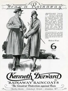 Resistant Prints: Advert for Kenneth Durward raincoats 1928