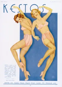 Girdles Prints: Advertisement for Kestos Backless Brassieres and girdles