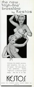 Bras Prints: Advert for Kestos lingerie 1939