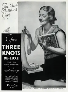 Knots Prints: Advert for Three Knots de-luxe stockings 1934