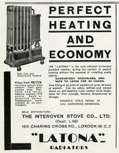 Portable Prints: Advert for Latona radiators 1933