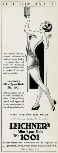 Weight Prints: Advert for Leichners slim figure bath 1928