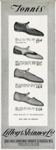 Rubber Prints: Advert for Lilley & Skinner tennis shoes 1928