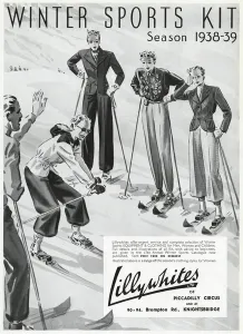 Sportswear Prints: Advert for Lillywhites skiwear 1938