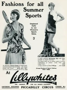Suits Prints: Advert for Lillywhites summer sports clothing 1930