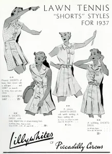 Outfit Prints: Advert for Lillywhites tennis clothing 1937