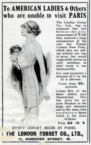 Hanover Prints: Advert for London Corset Co Ltd 1914