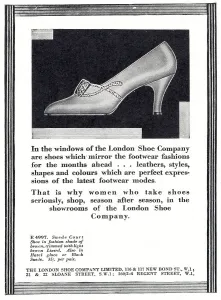 1920s Prints: Advertisement for The London Shoe Company'. Date: 1929