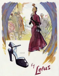 Heels Prints: Advert for Lotus peep toe shoes 1950