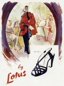 Heels Prints: Advert for Lotus peep toe shoes 1950