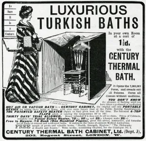 Ailments Prints: Advert for Luxurious thermal bath cabinet 1902