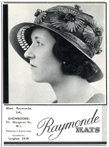 Millinery Prints: Advert for Madame Raymonde womens hats 1933