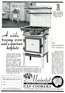 Standing Prints: Advert for Main Mainstat gas cookers 1938