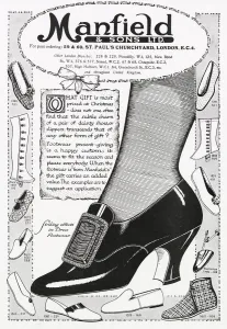 Gift Prints: Advert for Manfield shoes 1920