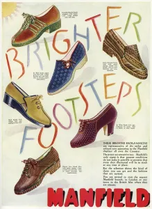 Suede Prints: Advert for Manfield shoes 1941