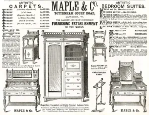 Towel Prints: Advert for Maple & Co bedroom suite 1882
